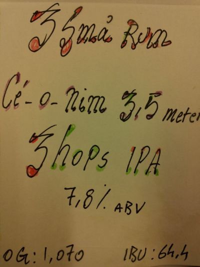 3 små rum 3,5 m 3 Hops IPA #1