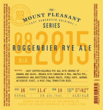 R&B Roggenbier Rye Ale