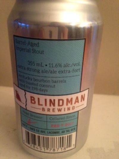 Blindman Ichorous Imperial Stout - Barrel Aged w/Toasted Coconut