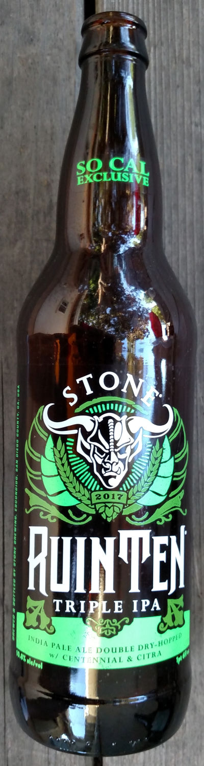 Stone RuinTen Triple IPA Double Dry-Hopped w/ Centennial & Citra